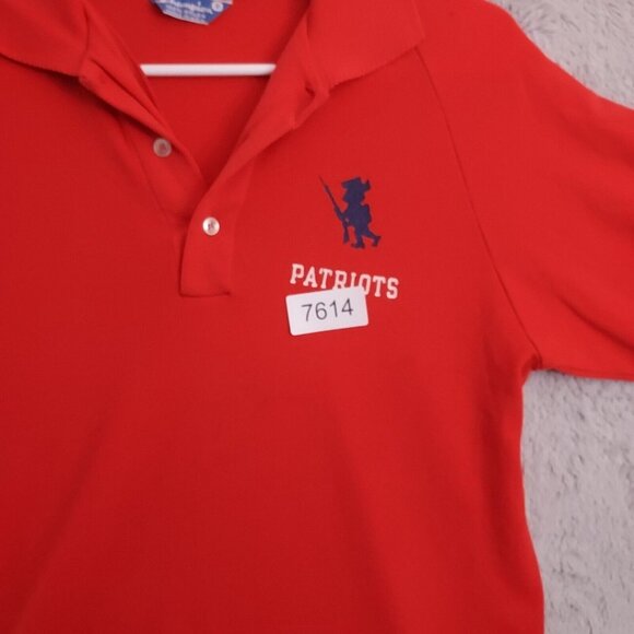 Vintage Champion Polo Shirt Mens Small Patriots Logo Red Golf Nylon Made in USA - Picture 14 of 14